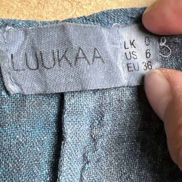 Luukaa Blue/Gray Stripe Boho Women Tank Top Size 6 - Picture 2 of 6